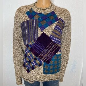 Colours By Alexander Julian Vintage 80’s 90’s Mens Sweater Size L Linen Cotton